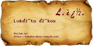 Lukáts Ákos névjegykártya